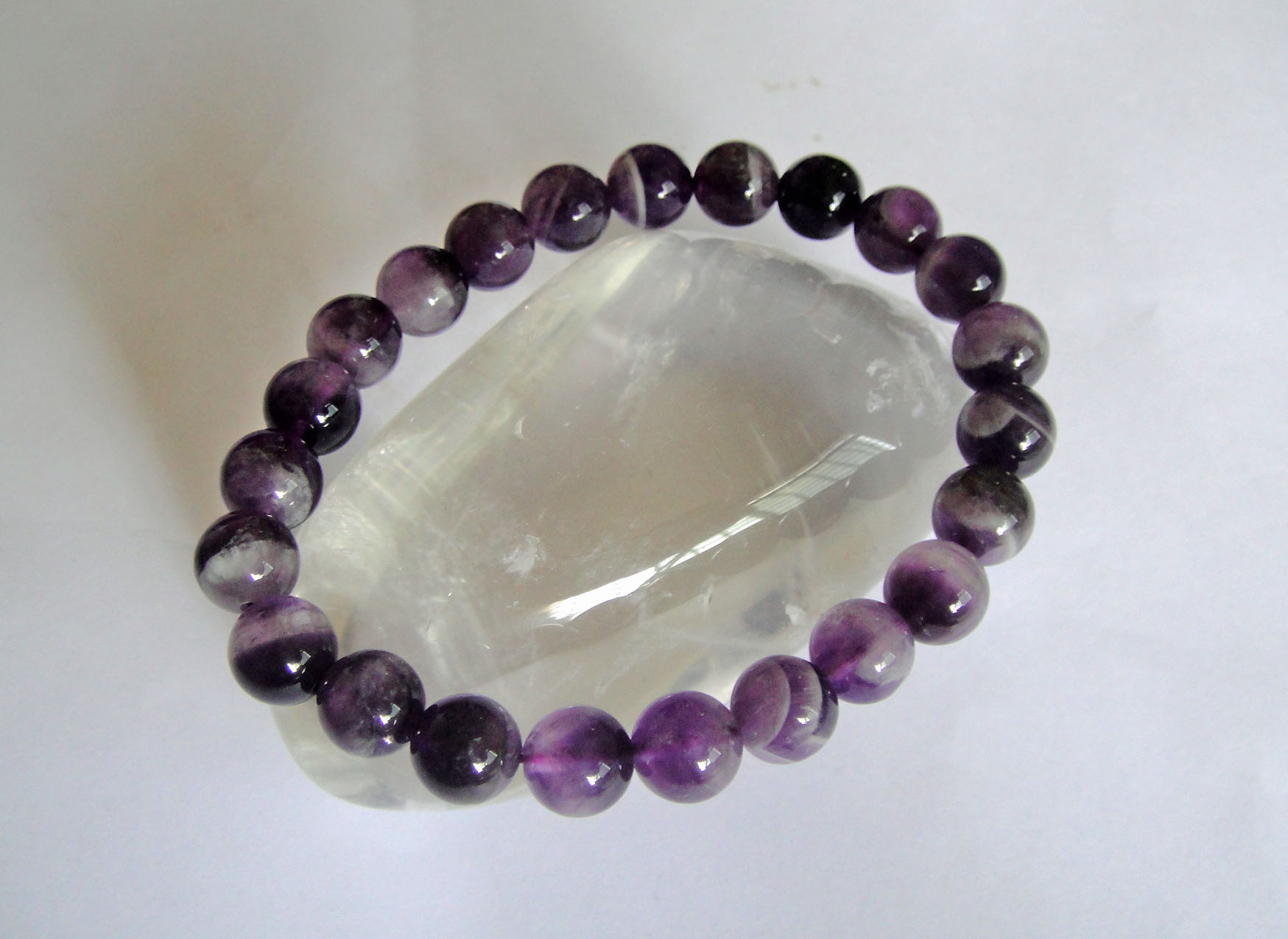 Chevron Amethyst Bracelet  8mm Beads -SOLD OUT